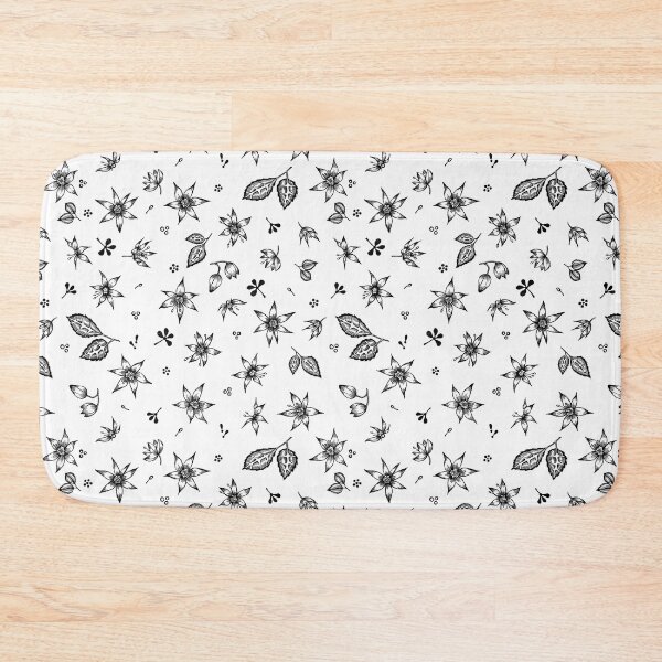 Item preview, Vintage 70's Inspired Floral Pattern - Black on White designed and sold by Hide&Quill.