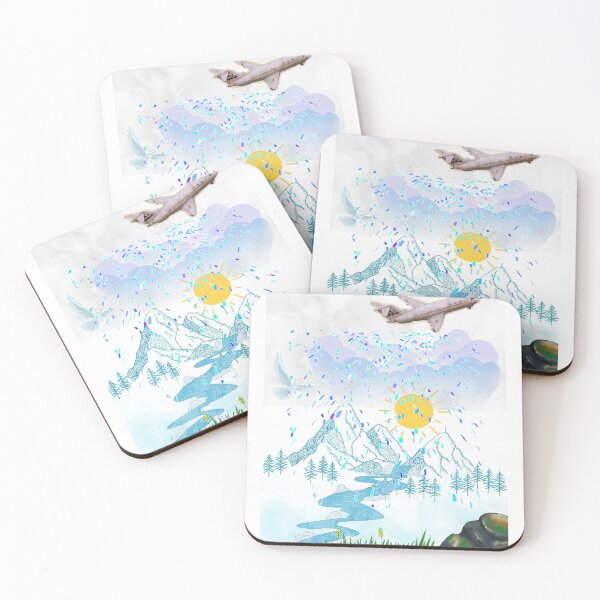 Item preview, Dreamscape Mountain Flight – Surreal Nature Sky Art Aesthetic Travel Collage designed and sold by Sparklers-123.