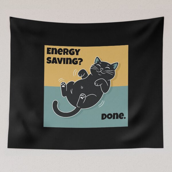 Item preview, Energy Saving – Funny Cat designed and sold by Horningamere.