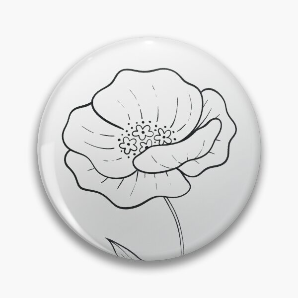Item preview, Poppy August Birth Flower Pretty Line Drawing designed and sold by winterpumpkin.