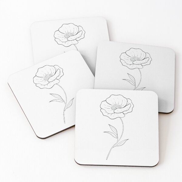 Item preview, Poppy August Birth Flower Pretty Line Drawing designed and sold by winterpumpkin.