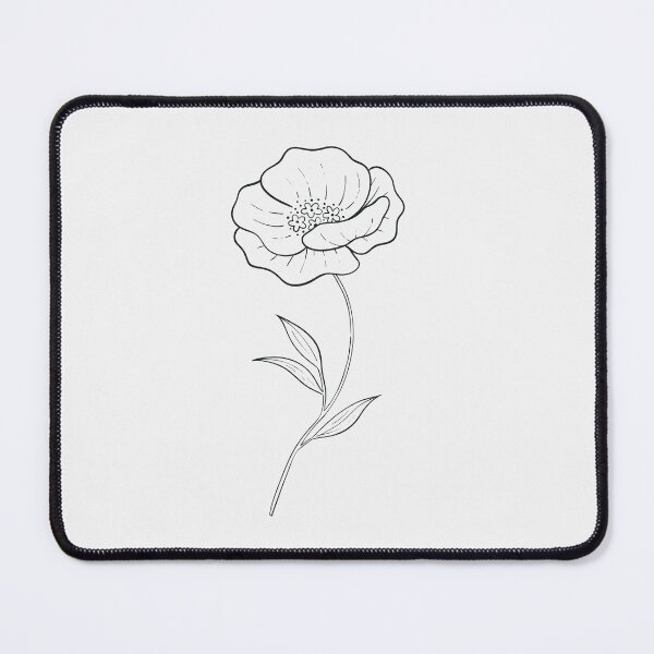 Item preview, Poppy August Birth Flower Pretty Line Drawing designed and sold by winterpumpkin.