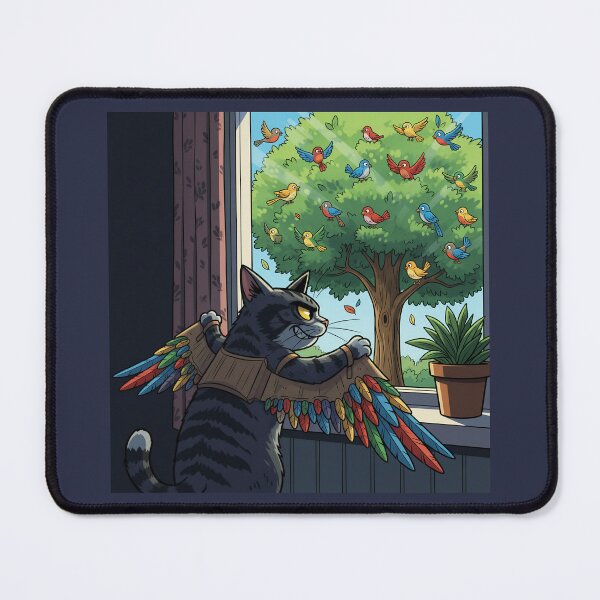 Item preview, Funny Evil Cat with Wings Eyeing Birds designed and sold by Horningamere.