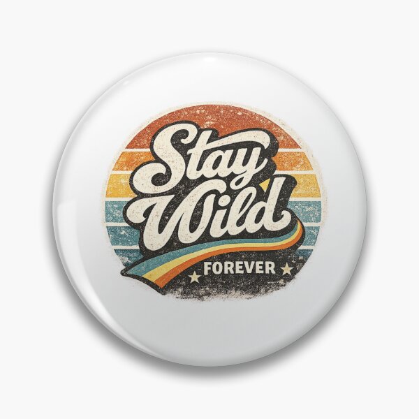 Item preview, Stay Wild Forever Retro Vintage Sunset Typography T-Shirt Design designed and sold by RelateAndTee.