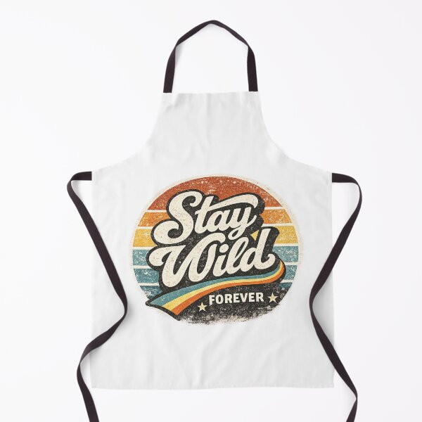 Item preview, Stay Wild Forever Retro Vintage Sunset Typography T-Shirt Design designed and sold by RelateAndTee.