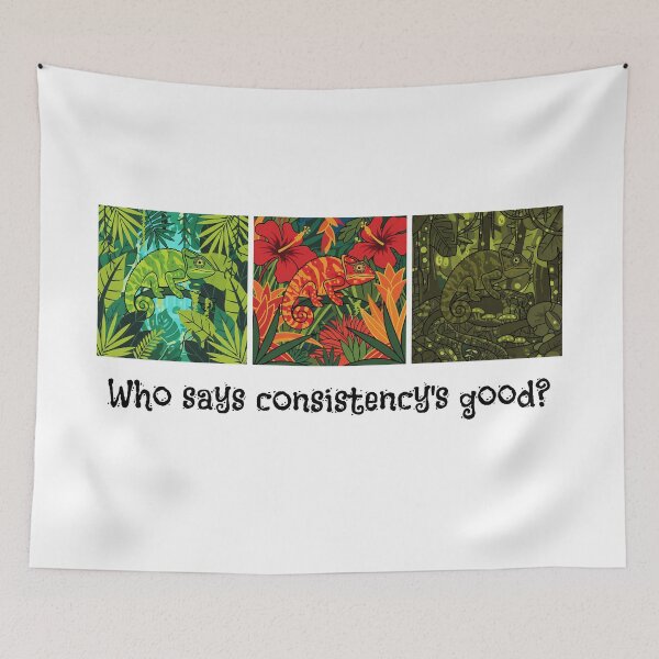 Item preview, Who Says Consistency's Good? Funny Chameleon Camouflage designed and sold by Horningamere.