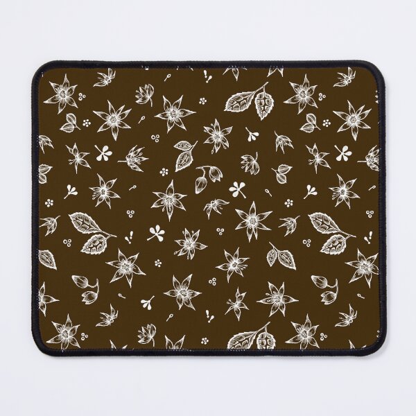 Item preview, Vintage 70's Inspired Floral Pattern - White on Brown designed and sold by Hide&Quill.