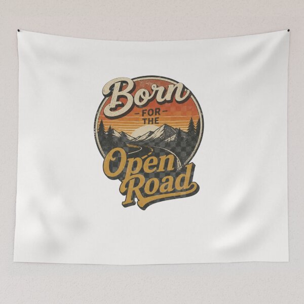Item preview, Copy of Born For The Open Road Vintage Adventure Typography T-Shirt Design designed and sold by RelateAndTee.
