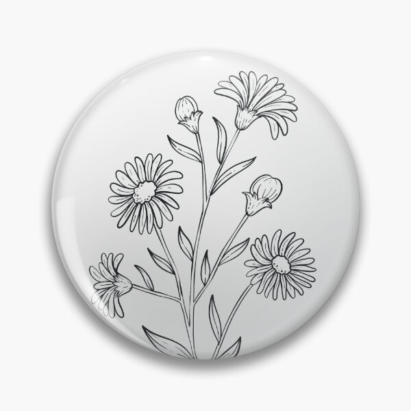 Item preview, Aster September Birth Flower Pretty Line Drawing designed and sold by winterpumpkin.