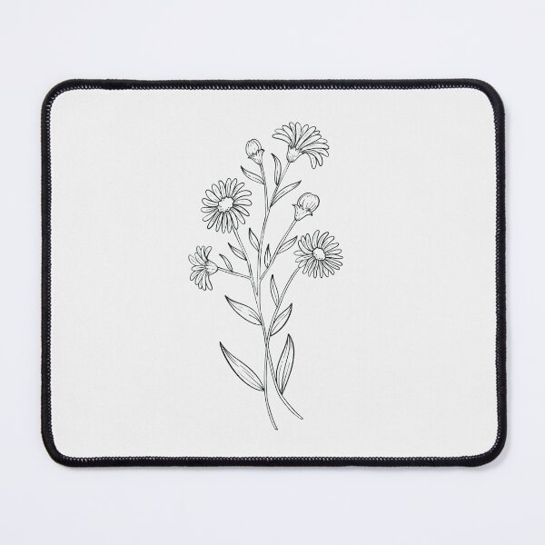 Item preview, Aster September Birth Flower Pretty Line Drawing designed and sold by winterpumpkin.