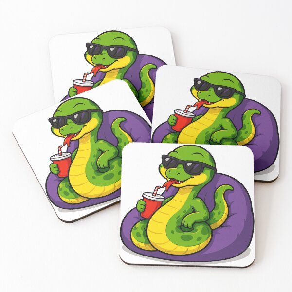 Item preview, Cool Snake Relaxing Cartoon Vector Illustration designed and sold by Krincydigitalart.