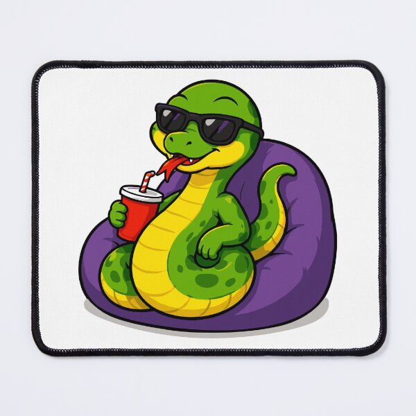Item preview, Cool Snake Relaxing Cartoon Vector Illustration designed and sold by Krincydigitalart.
