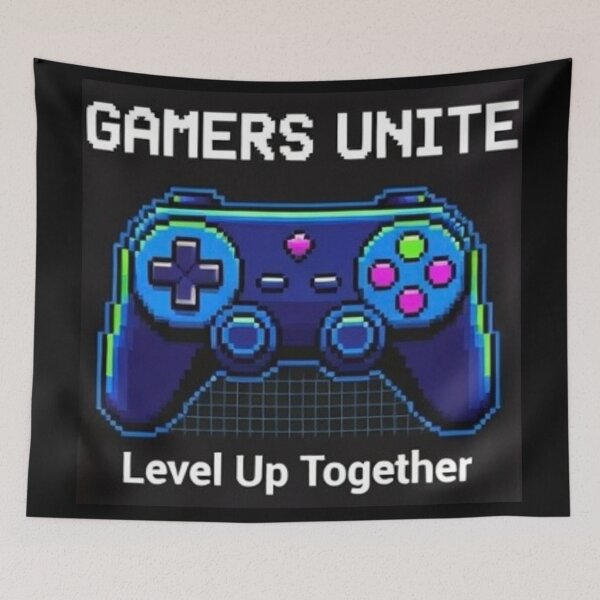Item preview, Gamers Unite Level Up Together Retro Pixel Controller T-Shirt designed and sold by The imaginary unit..