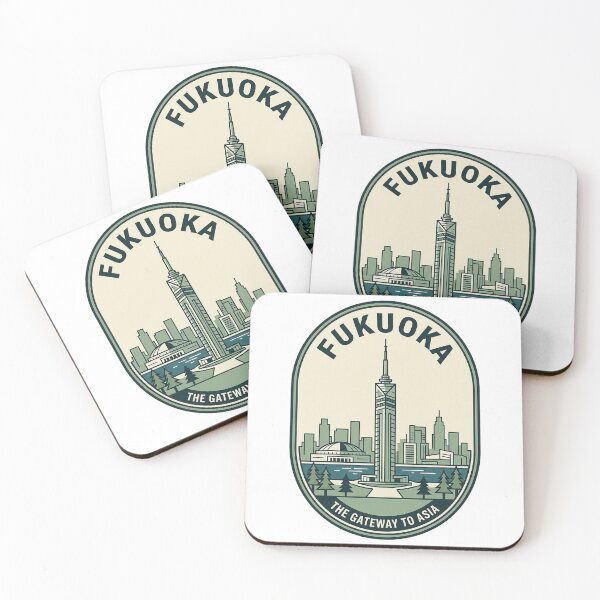 Item preview, Retro Fukuoka Japan Cityscape Travel Badge designed and sold by k3rstman1.