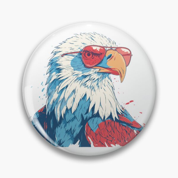 Item preview, Patriotic Bald Eagle with Red Sunglasses | Retro American Freedom Artwork designed and sold by DadGenX.