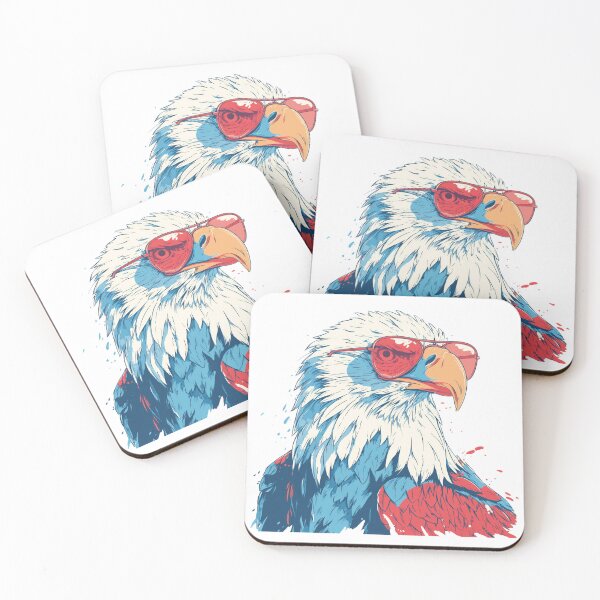 Item preview, Patriotic Bald Eagle with Red Sunglasses | Retro American Freedom Artwork designed and sold by DadGenX.