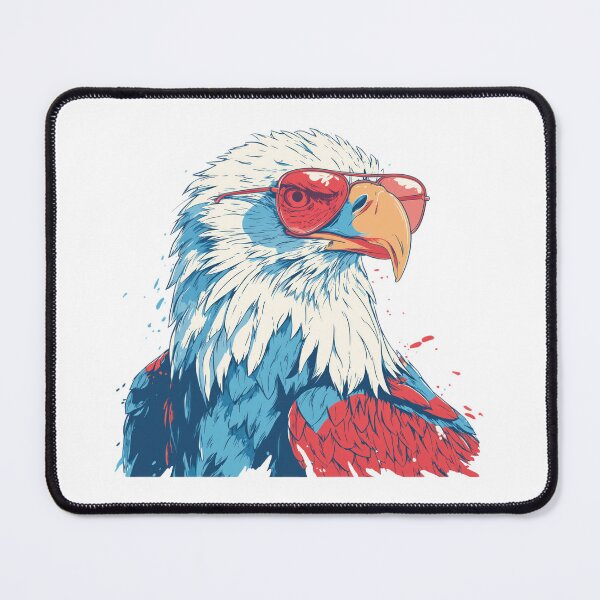 Item preview, Patriotic Bald Eagle with Red Sunglasses | Retro American Freedom Artwork designed and sold by DadGenX.