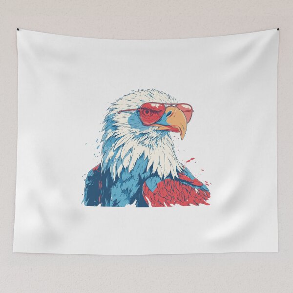 Item preview, Patriotic Bald Eagle with Red Sunglasses | Retro American Freedom Artwork designed and sold by DadGenX.