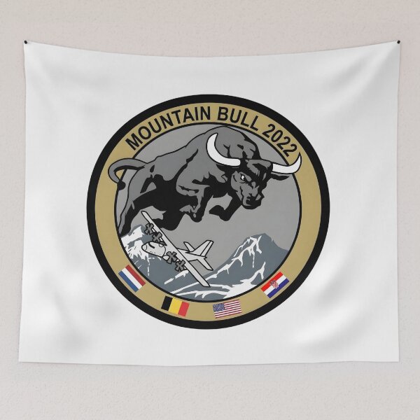 Item preview, Official Patch of the Mountain Bull 2022 Military Exercise designed and sold by CharlieDesings.