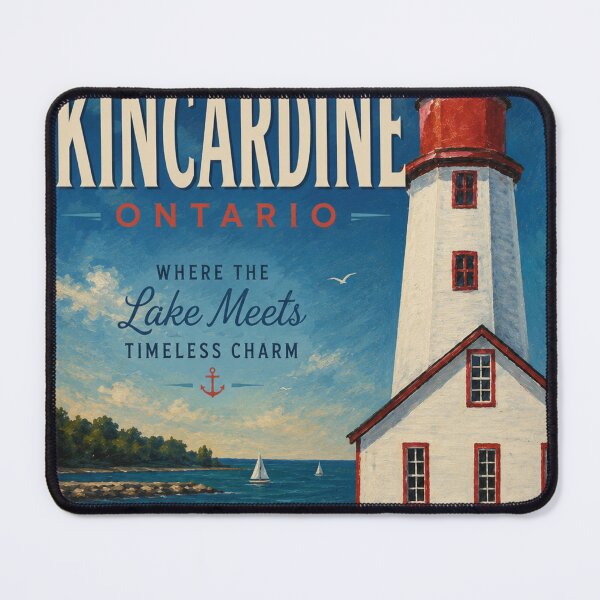 Item preview, Kincardine Ontario Lighthouse Vintage Travel Poster designed and sold by greatlakesimage.