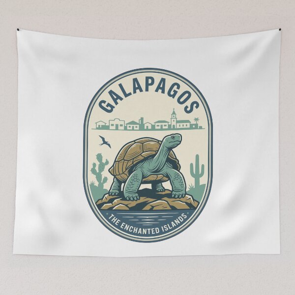 Item preview, Vintage Galapagos Giant Tortoise Enchanted Islands Scene designed and sold by k3rstman1.