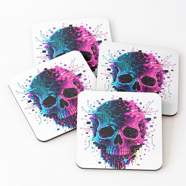 Item preview, Neon Glitchcore Skull designed and sold by YNAMREG.