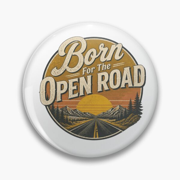Item preview, Born For The Open Road Vintage Adventure Typography T-Shirt Design designed and sold by RelateAndTee.