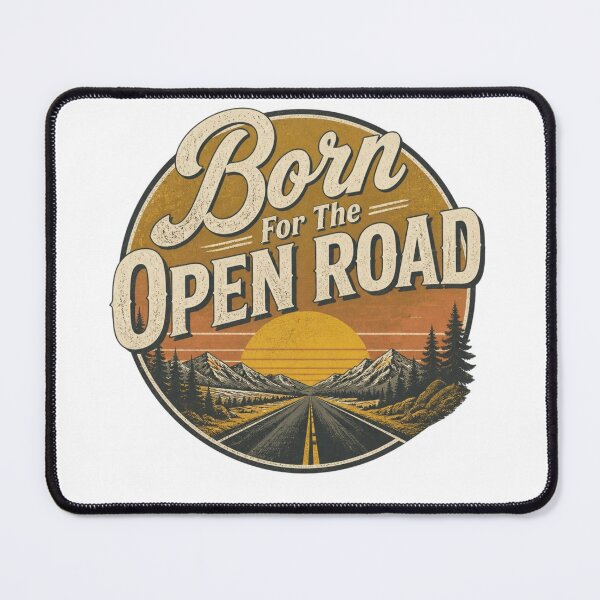Item preview, Born For The Open Road Vintage Adventure Typography T-Shirt Design designed and sold by RelateAndTee.
