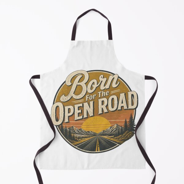 Item preview, Born For The Open Road Vintage Adventure Typography T-Shirt Design designed and sold by RelateAndTee.