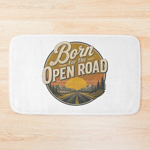 Item preview, Born For The Open Road Vintage Adventure Typography T-Shirt Design designed and sold by RelateAndTee.