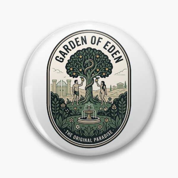 Item preview, Garden Of Eden Adam And Eve Vintage Badge designed and sold by k3rstman1.