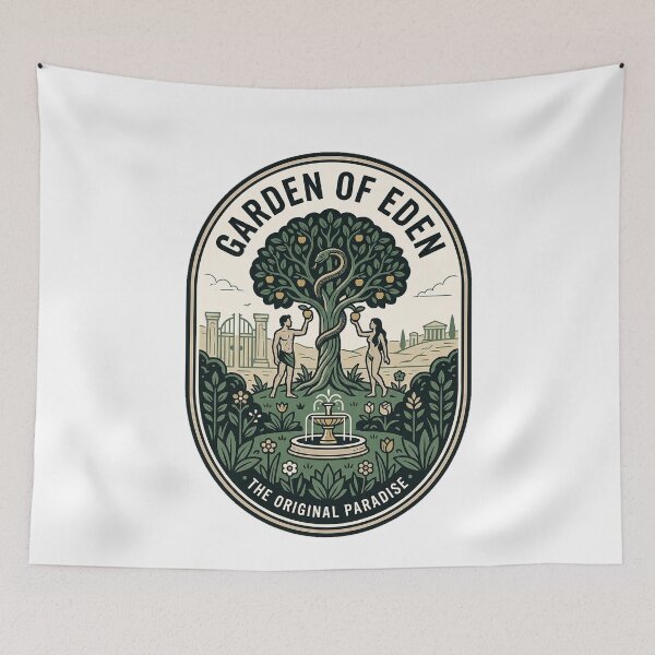 Item preview, Garden Of Eden Adam And Eve Vintage Badge designed and sold by k3rstman1.