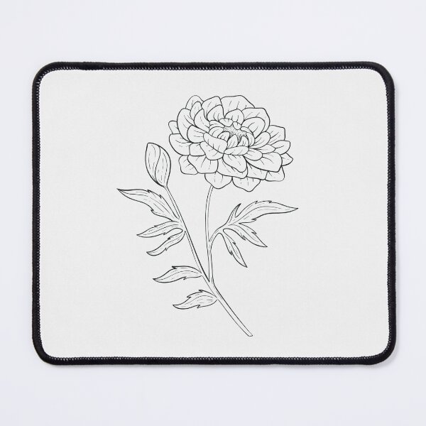 Item preview, Marigold October Birth Flower Pretty Line Drawing designed and sold by winterpumpkin.