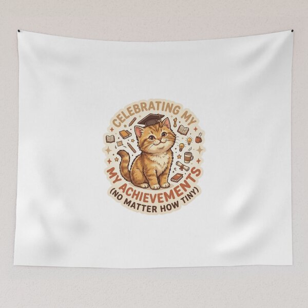 Item preview, Funny Graduation Kitten Cute Accomplishment Sticker designed and sold by RetroSystemCo.