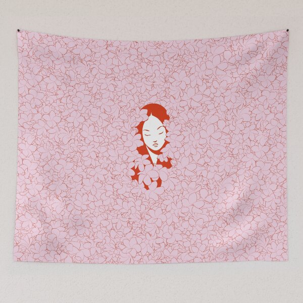 Item preview, A Girl with Flowers (red edition) designed and sold by Juliette Lancien.
