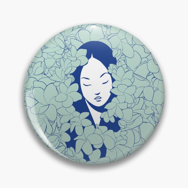 Item preview, A Girl with Flowers (blue edition) designed and sold by Juliette Lancien.