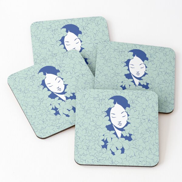 Item preview, A Girl with Flowers (blue edition) designed and sold by Juliette Lancien.