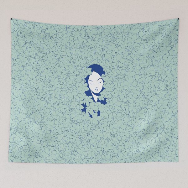 Item preview, A Girl with Flowers (blue edition) designed and sold by Juliette Lancien.