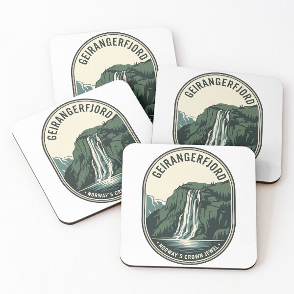 Item preview, Geirangerfjord Norway Vintage Waterfall Nature Travel Badge designed and sold by k3rstman1.