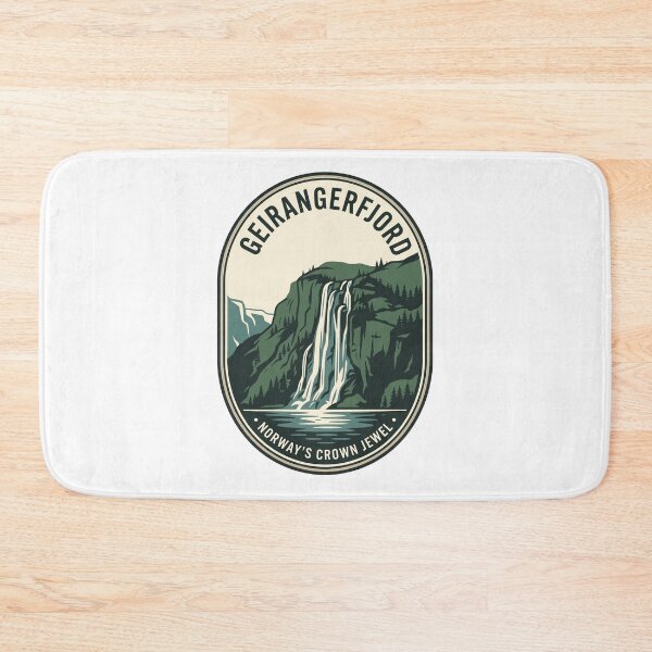 Item preview, Geirangerfjord Norway Vintage Waterfall Nature Travel Badge designed and sold by k3rstman1.