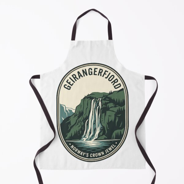 Item preview, Geirangerfjord Norway Vintage Waterfall Nature Travel Badge designed and sold by k3rstman1.
