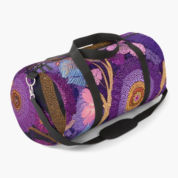 Item preview, Aboriginal Inspired Dot Art - Midnight Decorative Purple Blooming Tree designed and sold by GrinGalore.