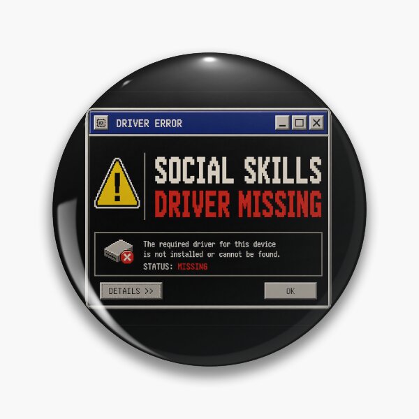 Item preview, Social Skills Driver Missing – Retro Driver Error Humor Design designed and sold by Mad Factory Designs.
