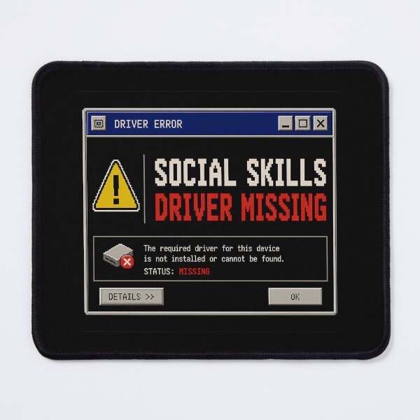 Item preview, Social Skills Driver Missing – Retro Driver Error Humor Design designed and sold by Mad Factory Designs.