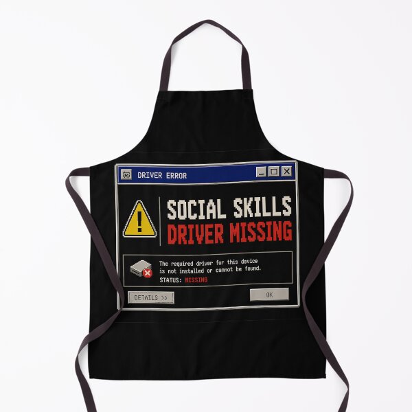 Item preview, Social Skills Driver Missing – Retro Driver Error Humor Design designed and sold by Mad Factory Designs.