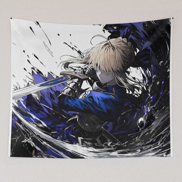 Item preview, Saber Alter Anime Poster | Fate Stay Night Dark Knight Art | Excalibur Anime Aesthetic Graphic Design designed and sold by Dyan4.