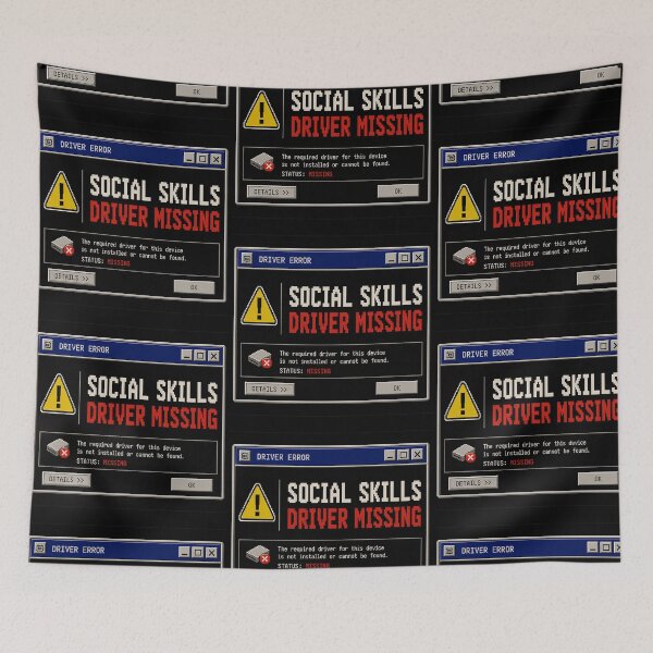 Item preview, Social Skills Driver Missing – Retro Driver Error Humor Design designed and sold by Mad Factory Designs.
