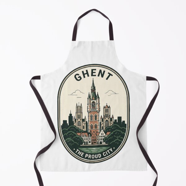Item preview, Vintage Ghent Belgium Belfry Travel Badge Skyline designed and sold by k3rstman1.