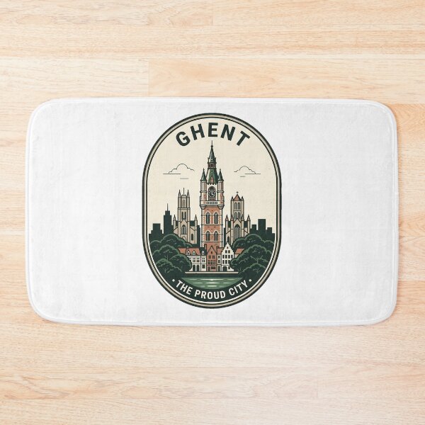 Item preview, Vintage Ghent Belgium Belfry Travel Badge Skyline designed and sold by k3rstman1.