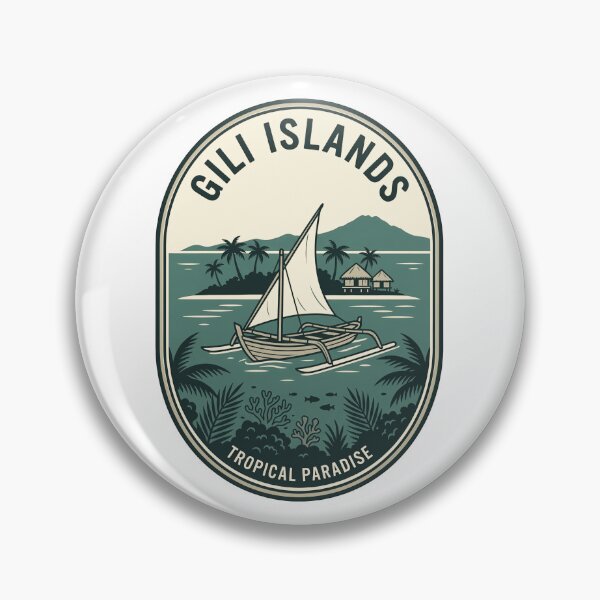 Item preview, Vintage Gili Islands Indonesia Tropical Paradise Badge designed and sold by k3rstman1.